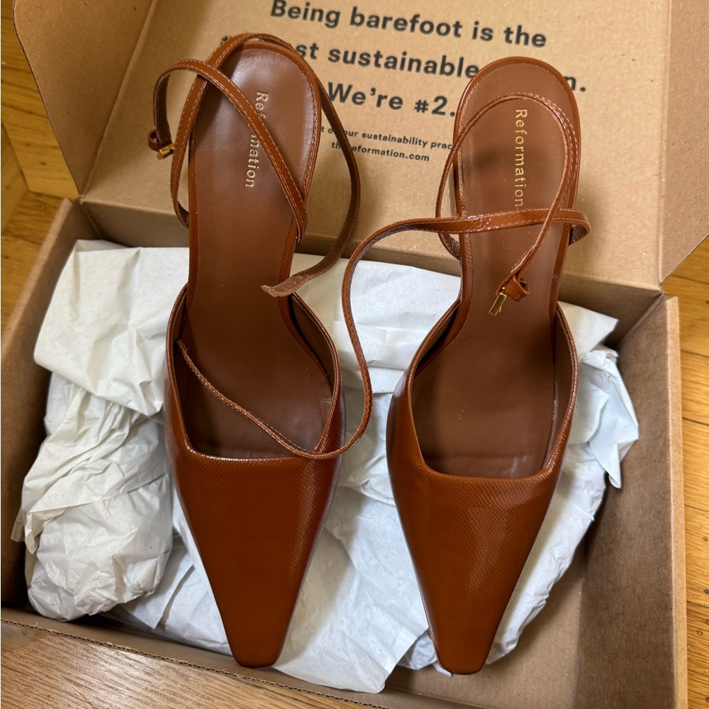 Reformation Natasha Pump Rum Snake